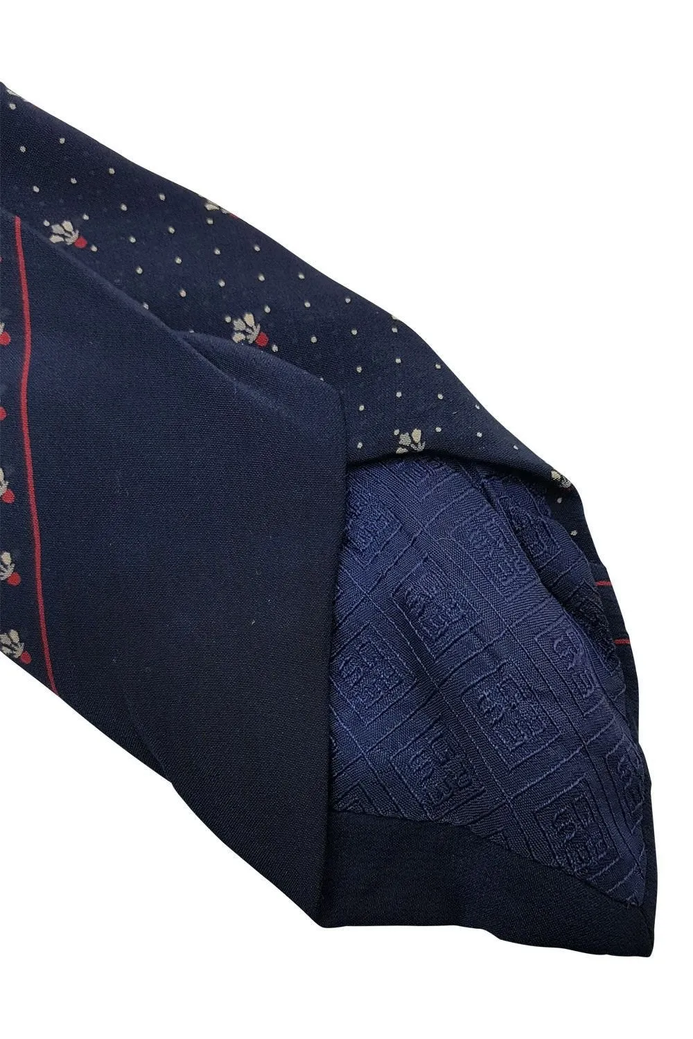 GRES 100% Silk Blue Fleur De Lis print Silk Tie (58)