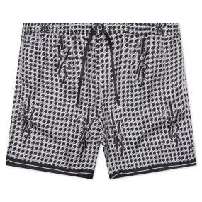 Houndstooth Silk Short - Black