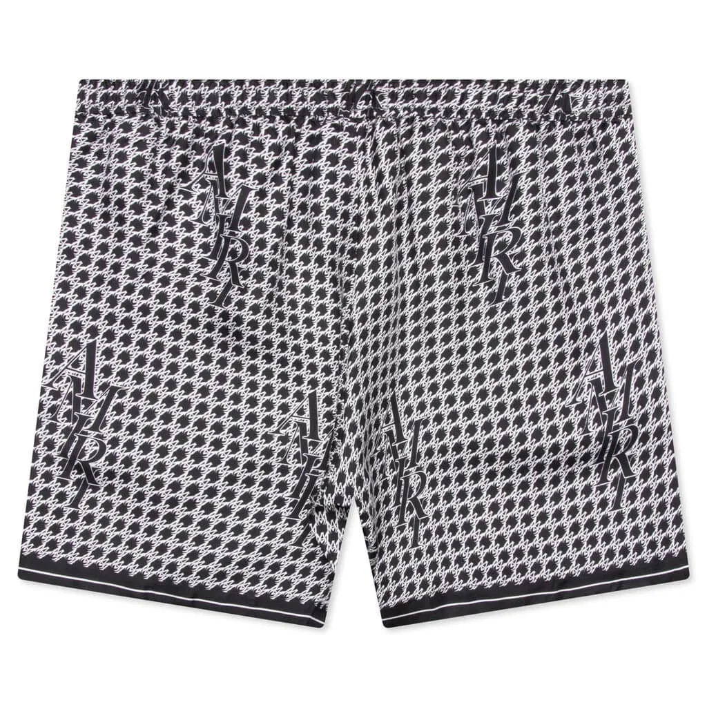 Houndstooth Silk Short - Black