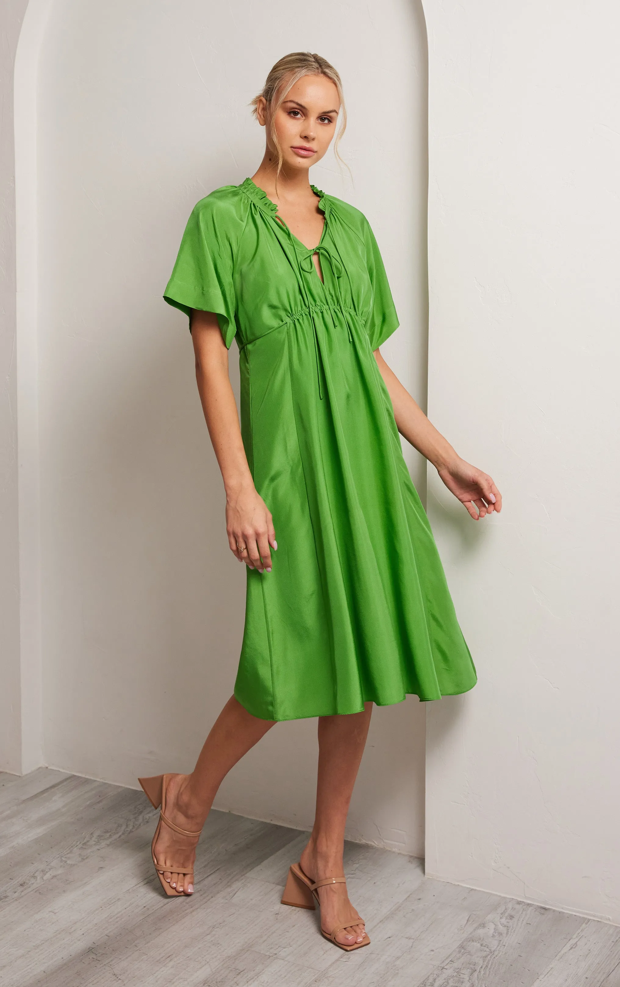 Ingrid Silk Dress - Green