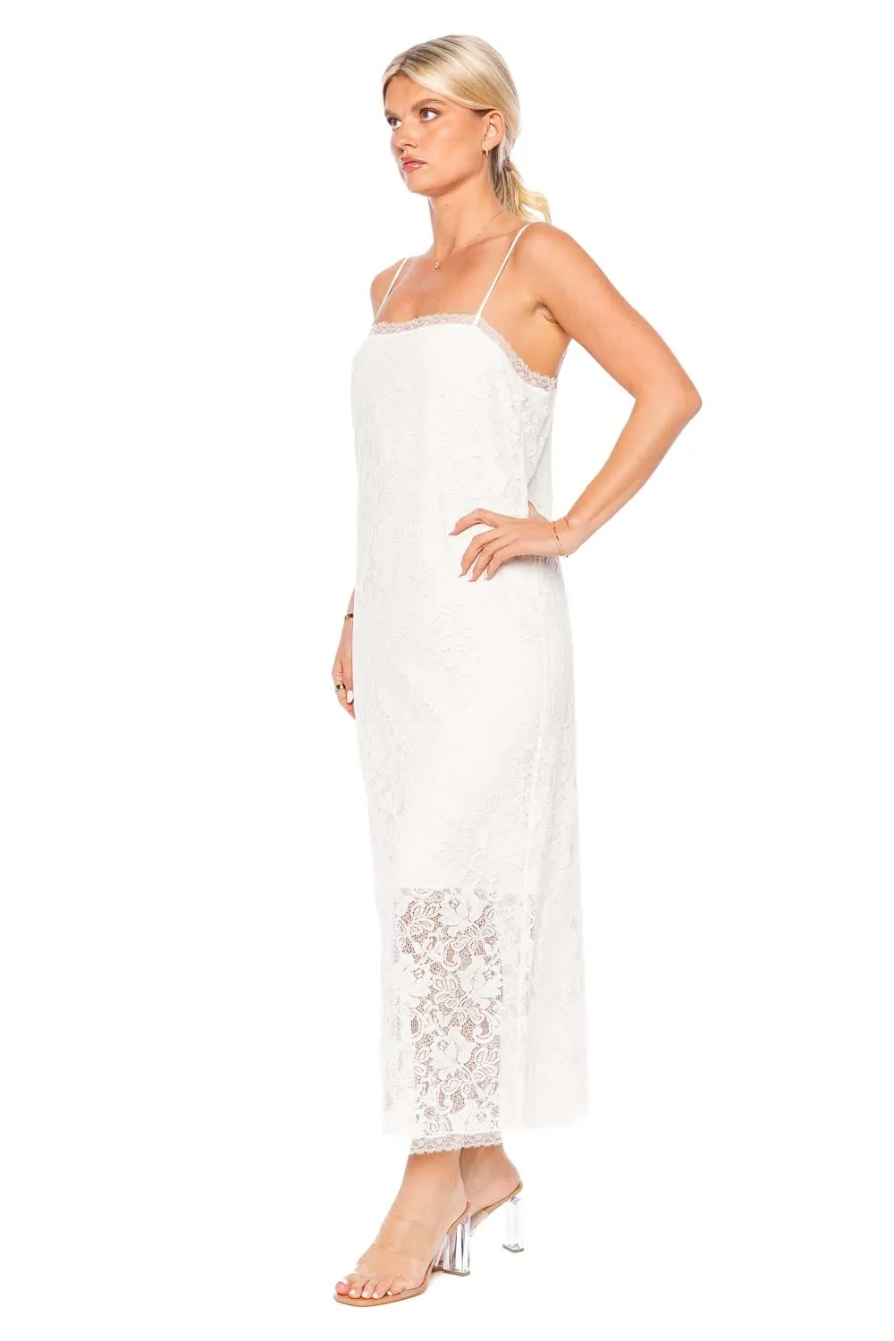 Ivory Lace Midi Dress