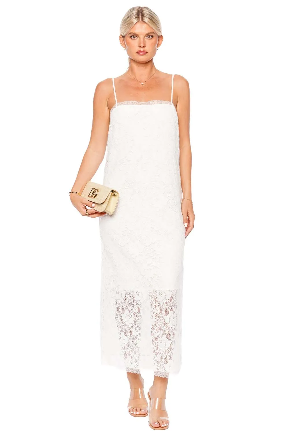 Ivory Lace Midi Dress