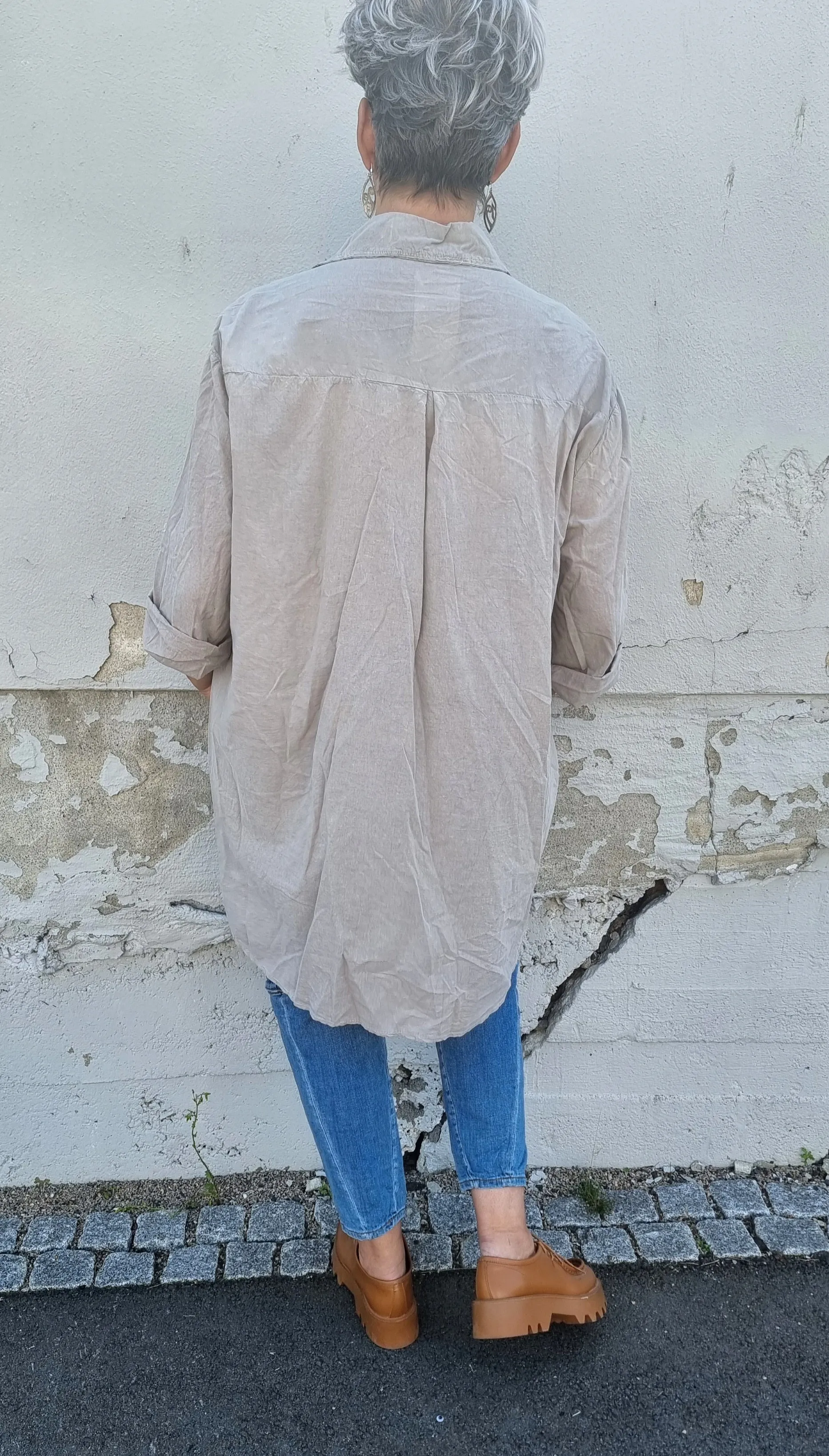 Kine Baggy Shirt Taupe