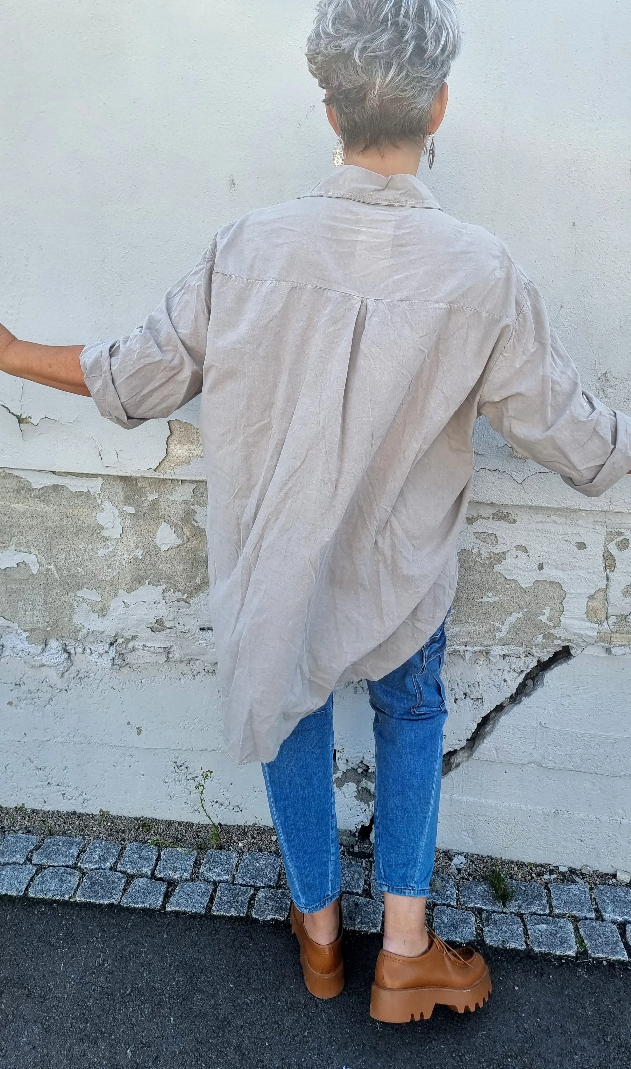 Kine Baggy Shirt Taupe