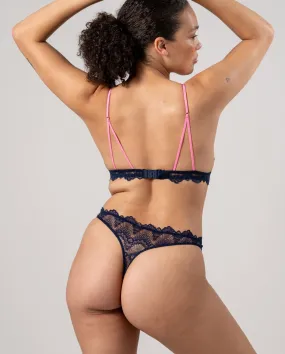 Lace Thong Navy