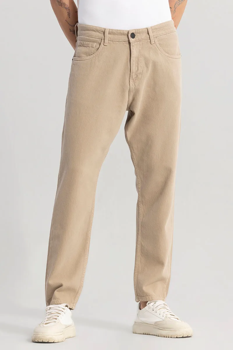 Lester Beige Baggy Fit Jeans