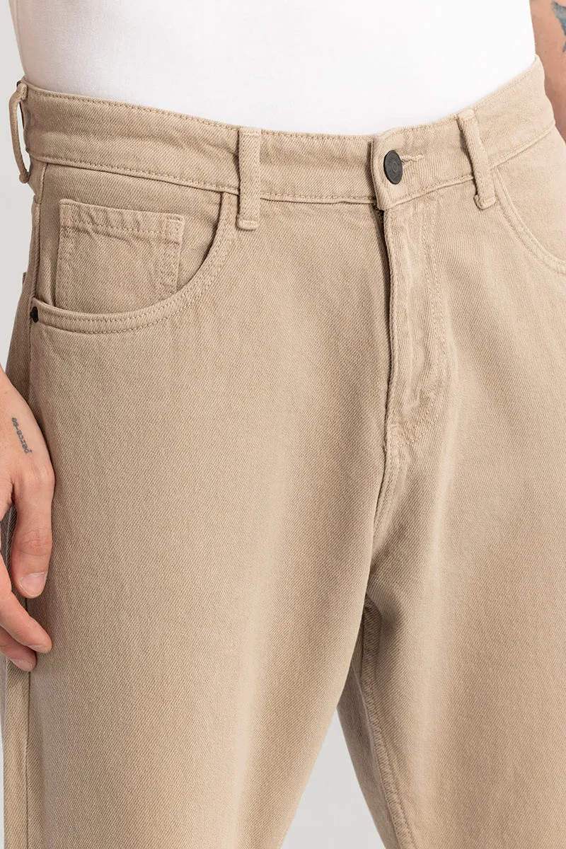 Lester Beige Baggy Fit Jeans