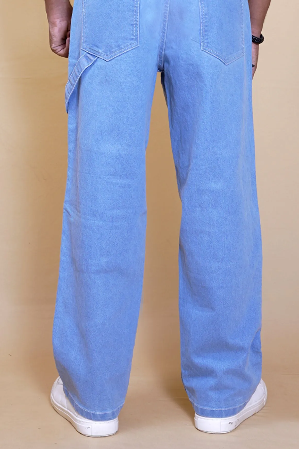 Light Blue Baggy Straight Fit Carpenter Jeans[UNISEX]