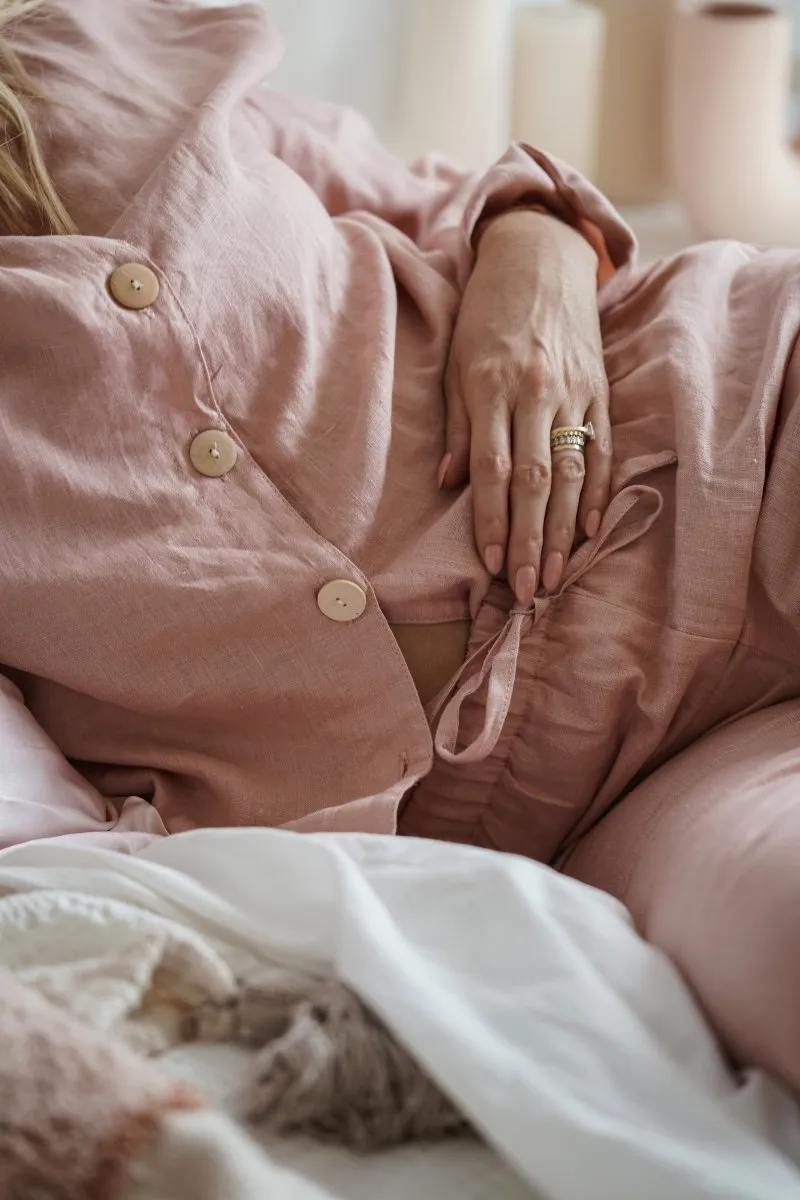 Linen Pyjama Set - Pink