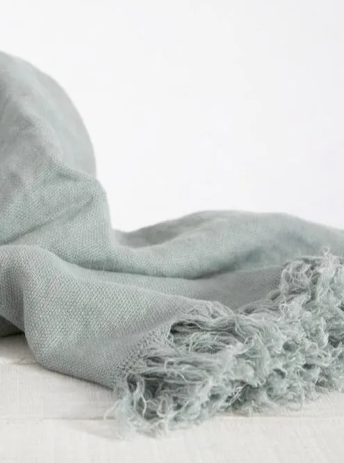 Linen Throw Duck Egg