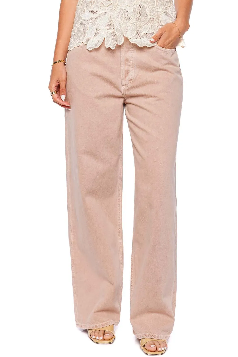 Low Slung Pink Salt Baggy Jean