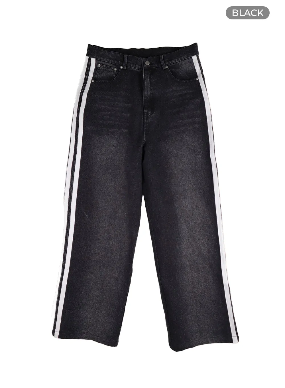 Low Waist Striped Baggy Jeans (UNISEX) CM407