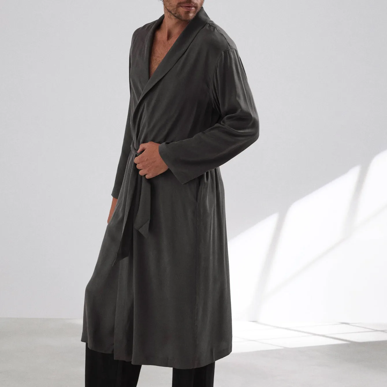 Men's Washable Silk Robe