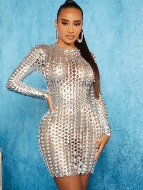 Metallic Bodycon Mini Dress