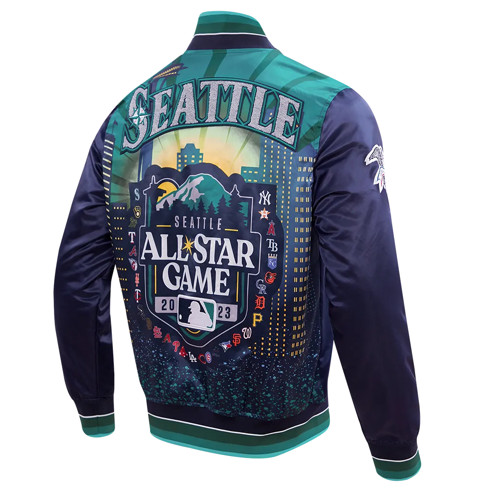 MLB ALL STAR 2023 RIB MEN'S SATIN JACKET (MIDNIGHT NAVY)