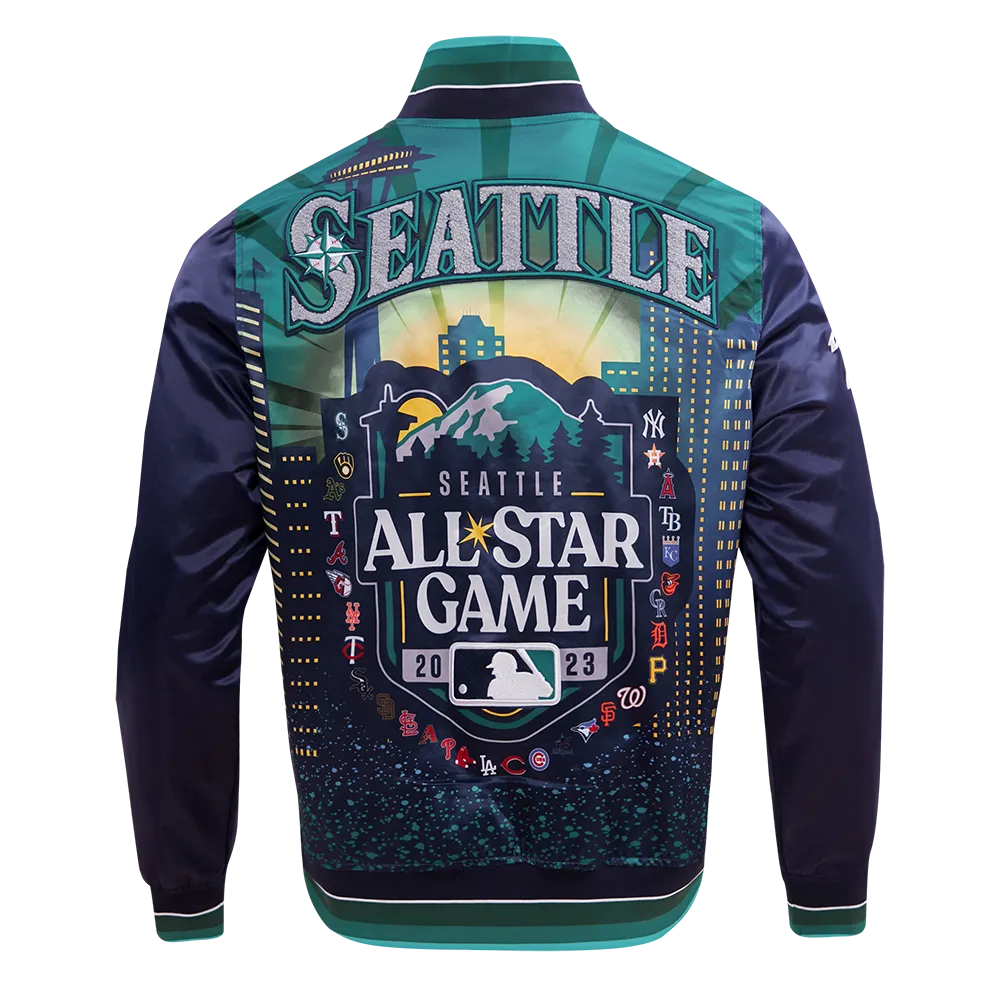 MLB ALL STAR 2023 RIB MEN'S SATIN JACKET (MIDNIGHT NAVY)