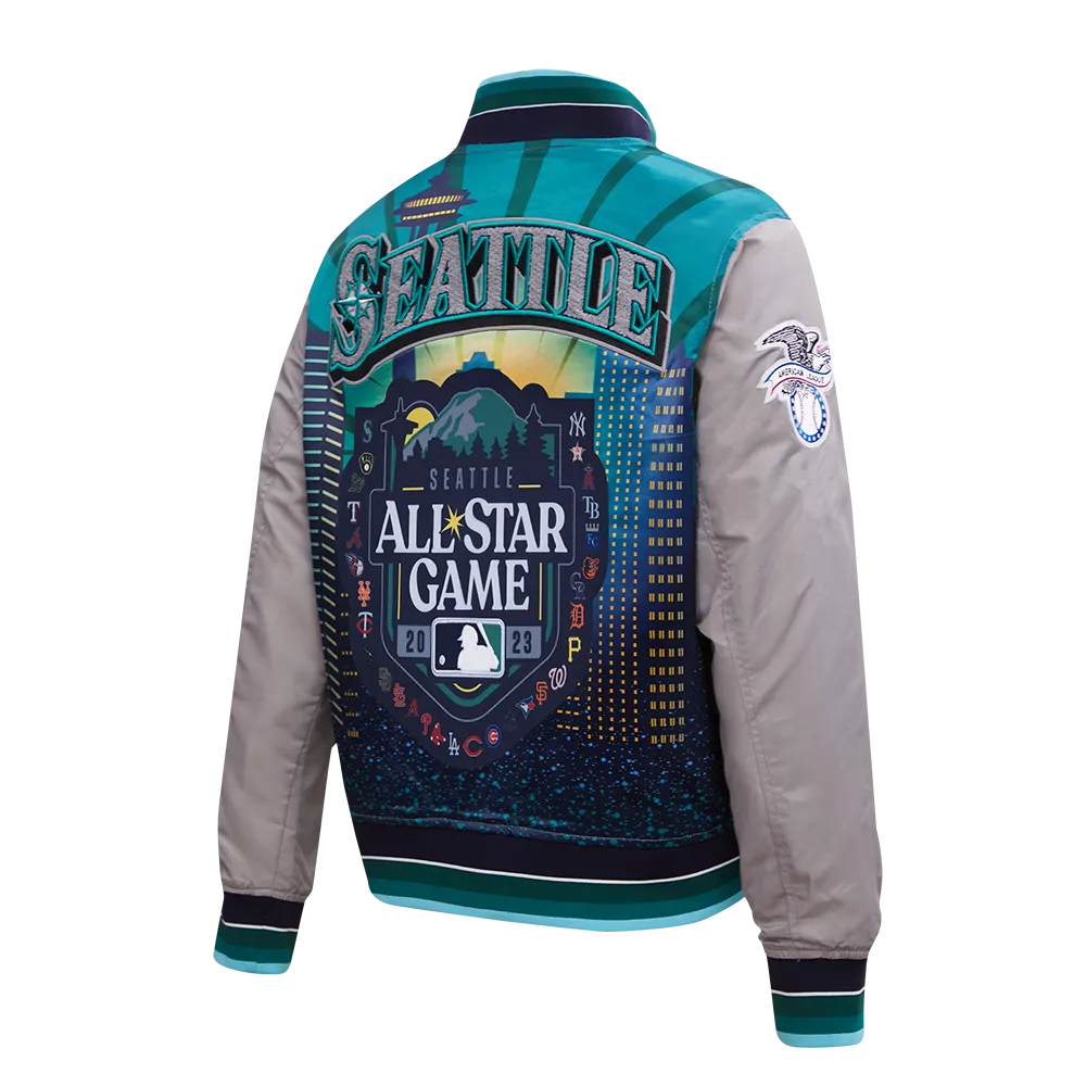 MLB ALL STAR 2023 RIB WOMEN'S SATIN JACKET (SILVER)