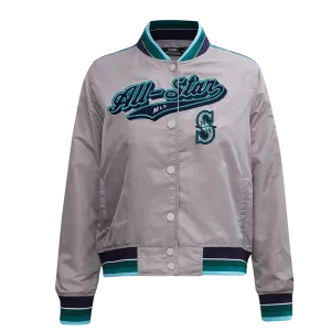 MLB ALL STAR 2023 RIB WOMEN'S SATIN JACKET (SILVER)