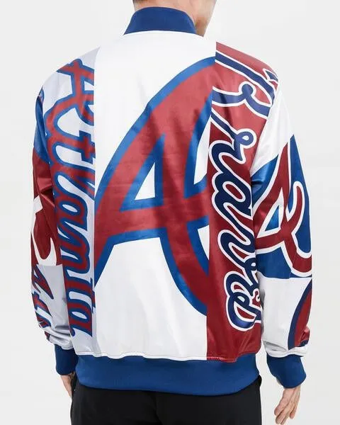 MLB ATLANTA BRAVES MASHUP MEN'S SATIN JACKET (MIDNIGHT NAVY)