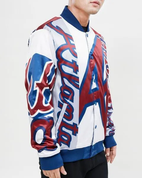 MLB ATLANTA BRAVES MASHUP MEN'S SATIN JACKET (MIDNIGHT NAVY)