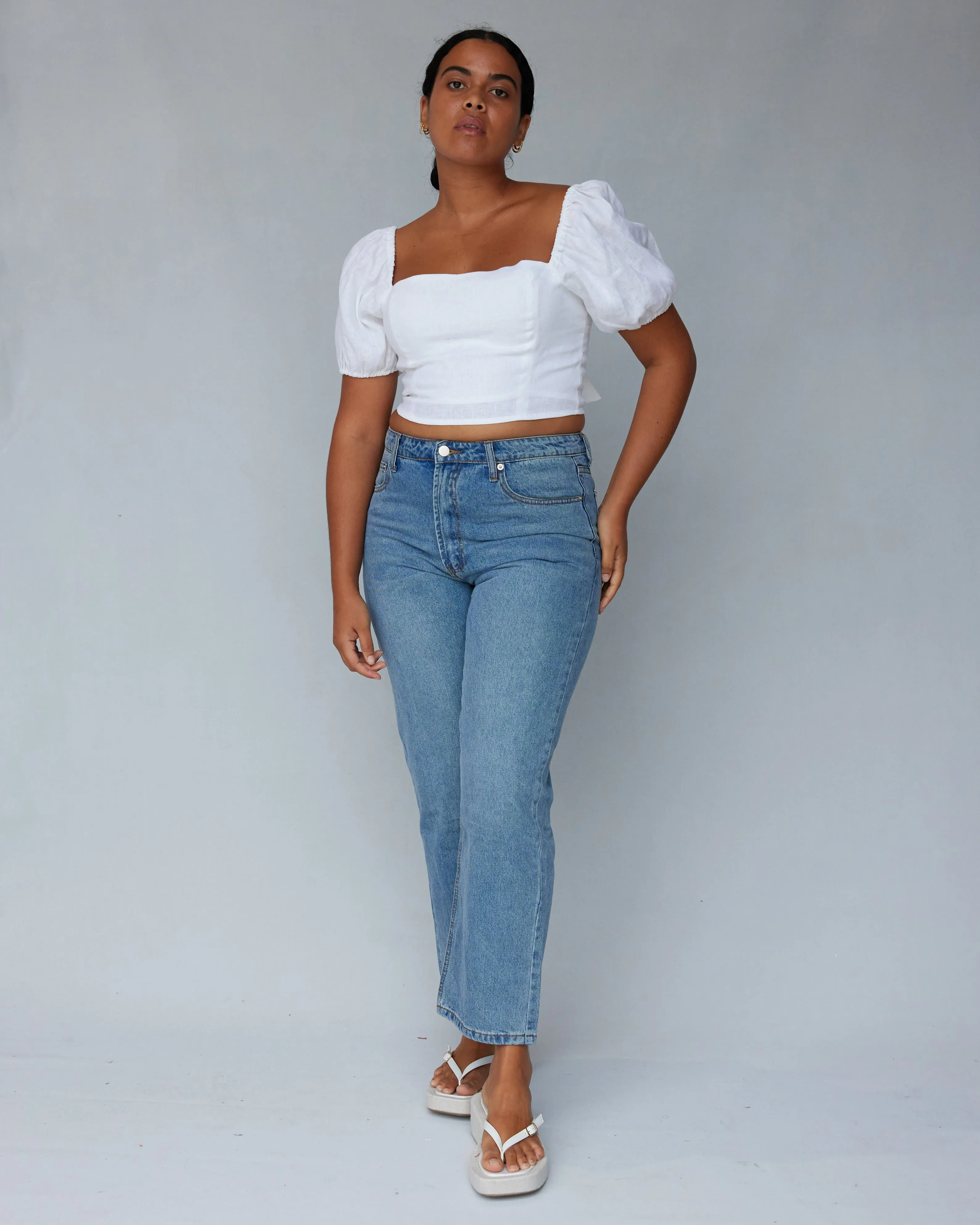 Muse Linen Top - White