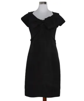 Oscar De La Renta Black Silk Bow Dress sz 8