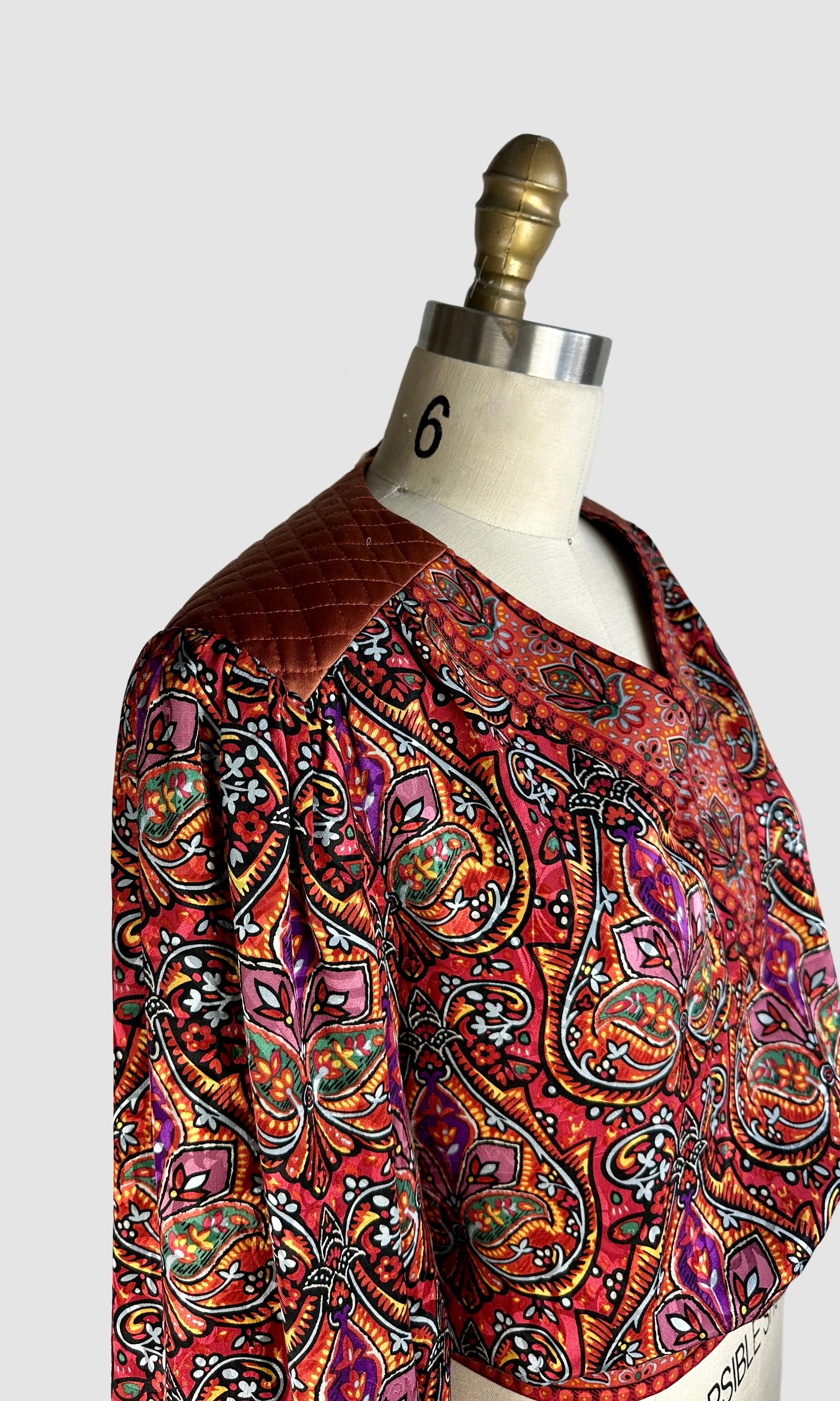 OSCAR De LA RENTA Miss O 80s Silk  Blouse and Skirt  Small / Medium