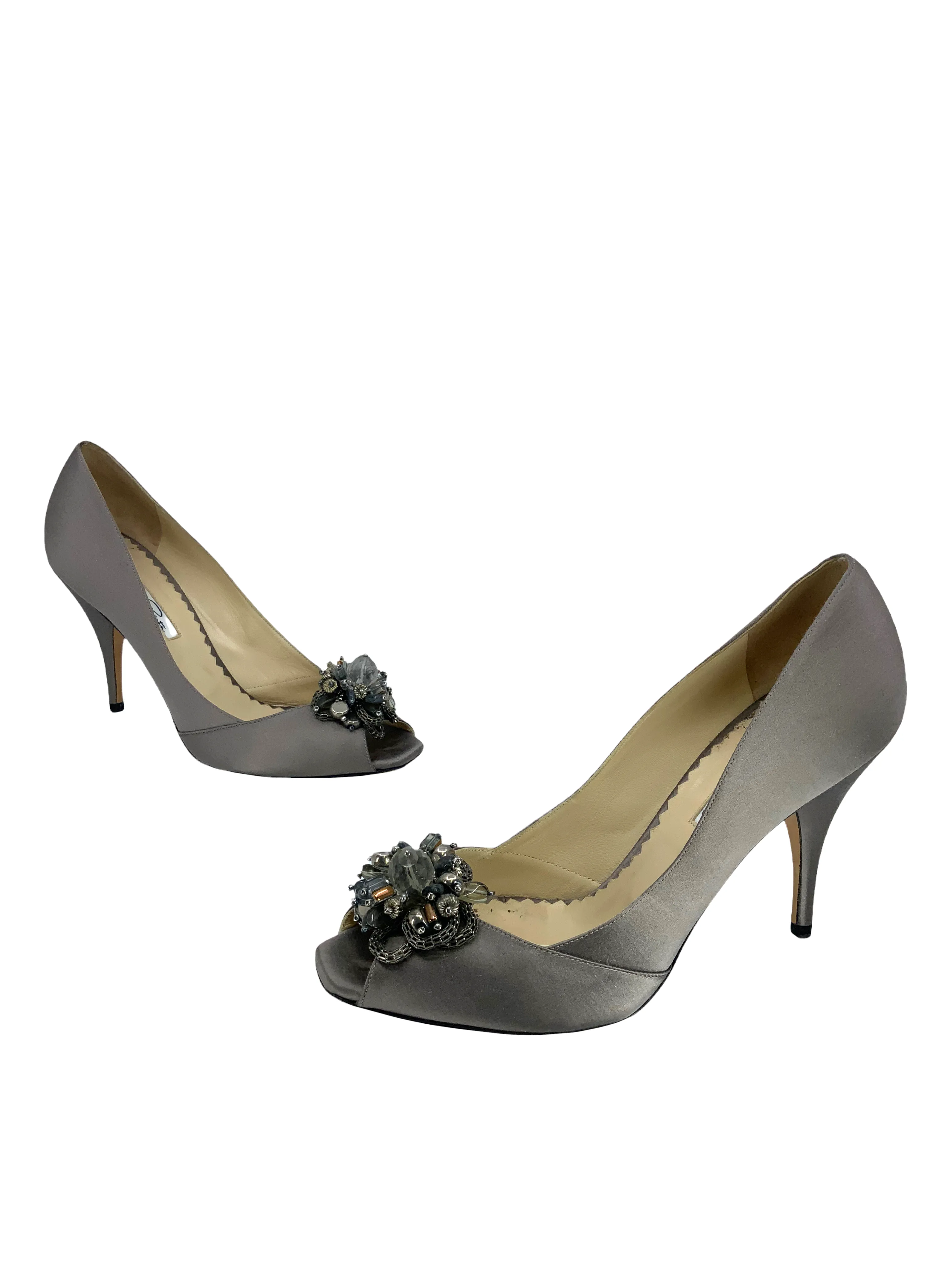 Oscar de la Renta Satin Embellished Pumps Size 9