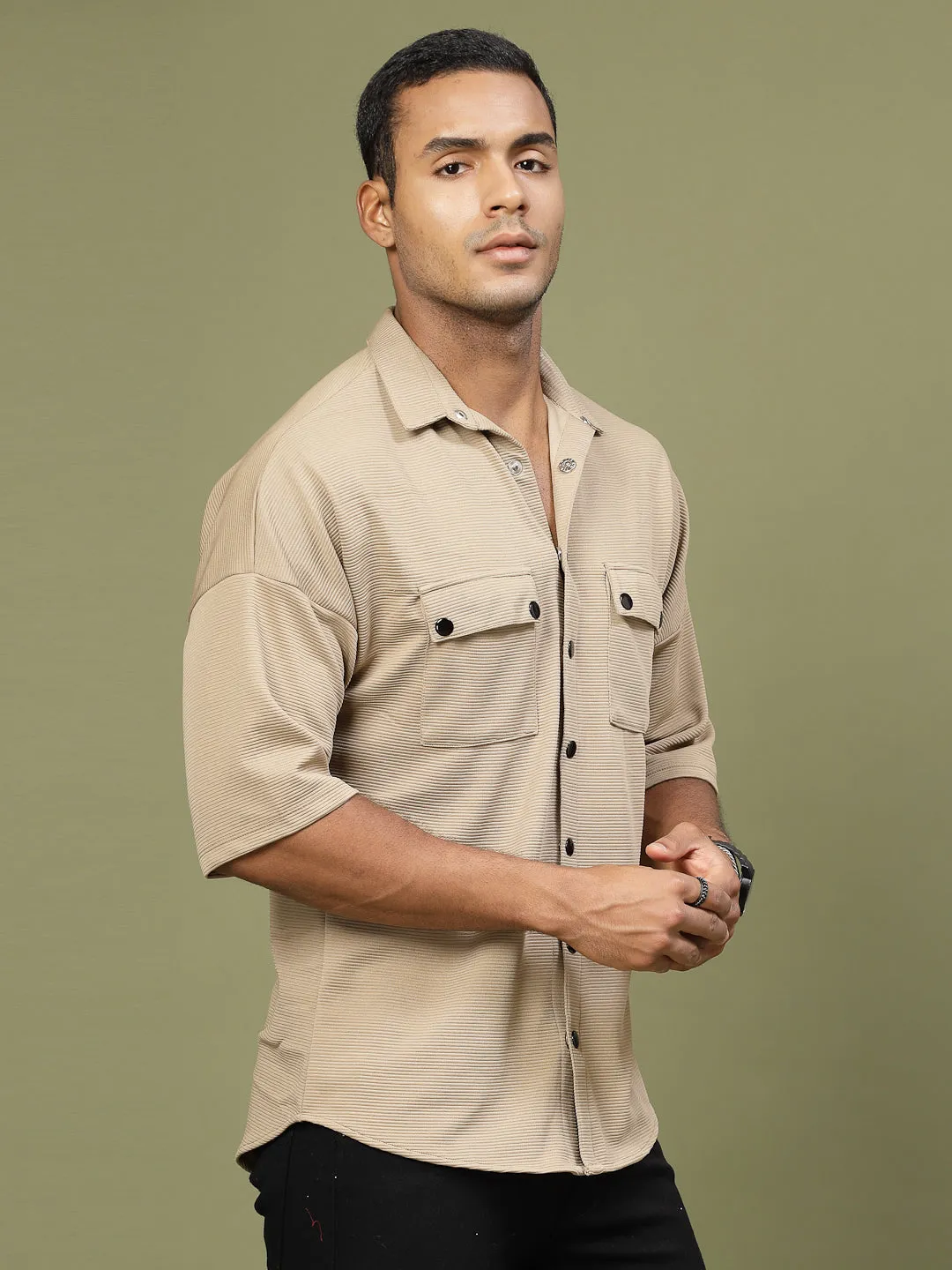 Oversized Utility Polyester Shirt