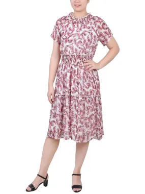 Petites Womens Paisley Polyester Sundress