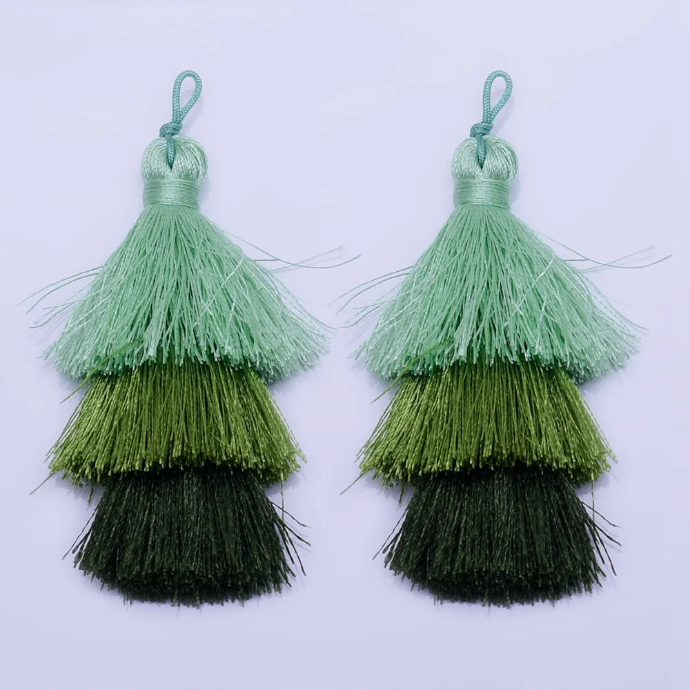 Polyester Tassels Light to Dark Tassels Tiered Tassels Bohemian Tassels Jewelry Tassels 2pc 10199754