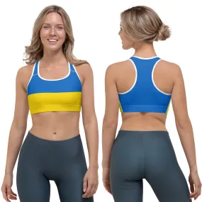 Premium Ukraine Sports Bra with 82% Polyester - 18% Spandex Fabric