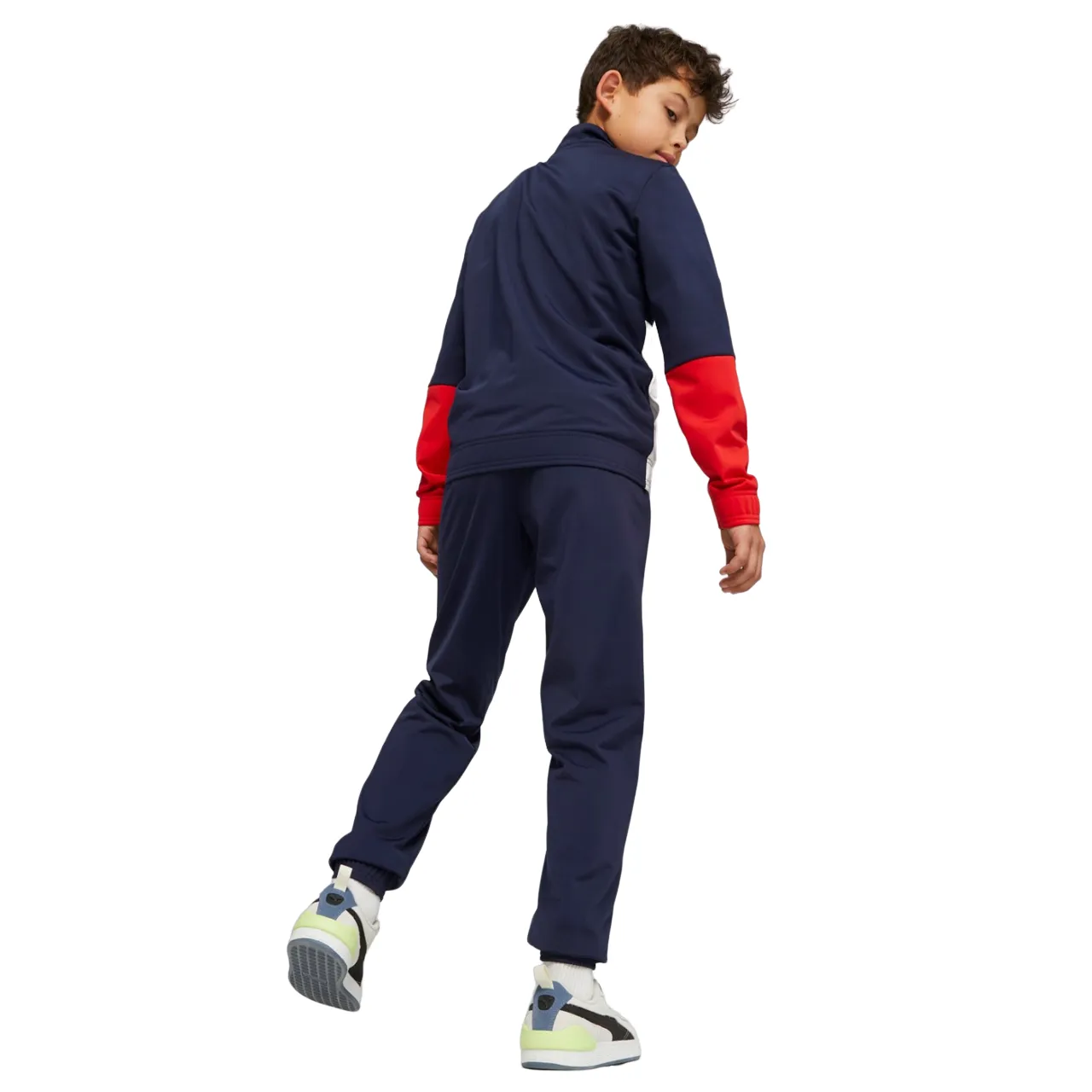 Puma boys' tracksuit in polyester Colorblock 676373-06 blue-red