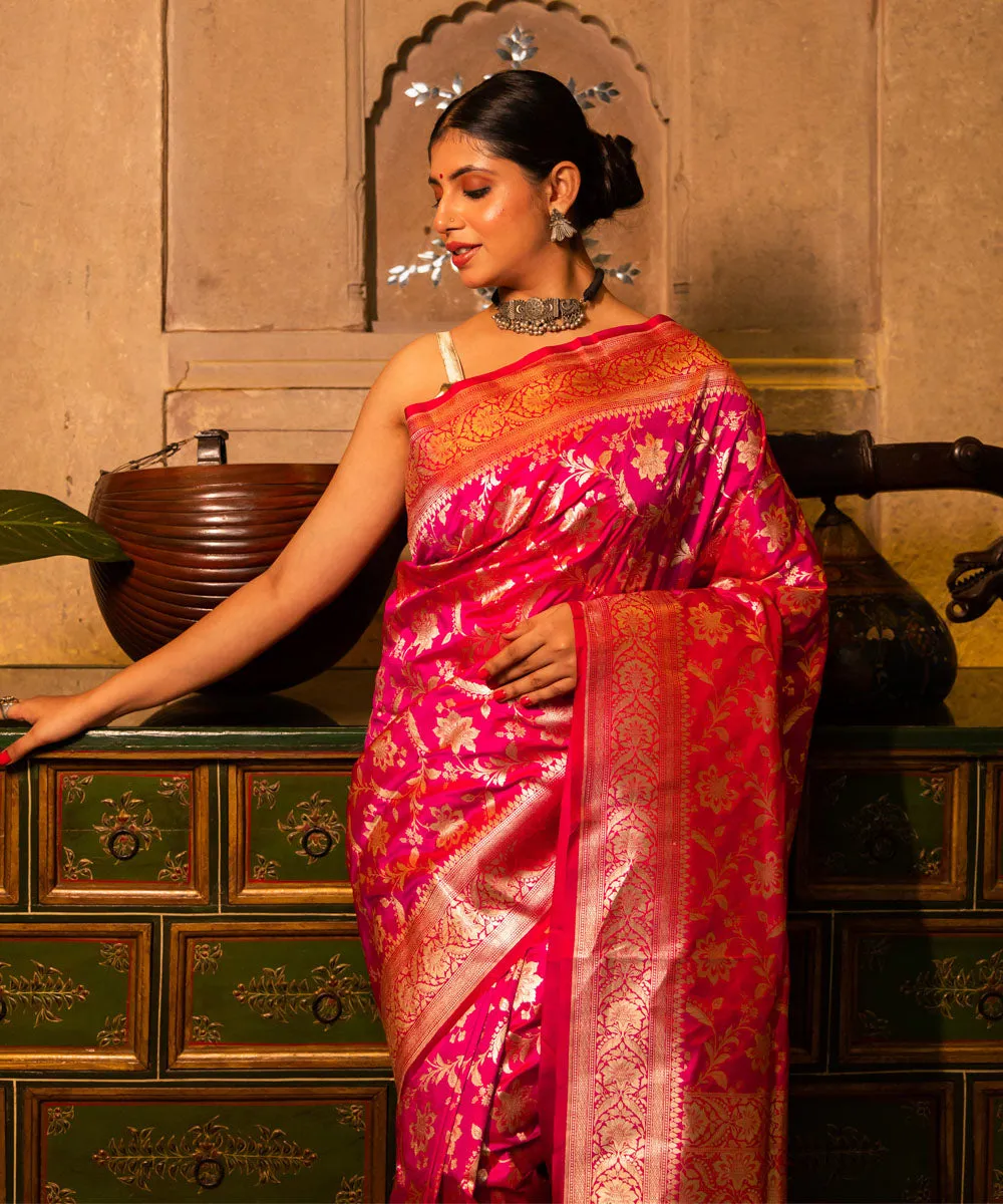 Rani silk handwoven banarasi saree