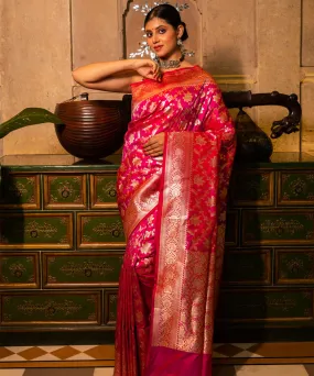 Rani silk handwoven banarasi saree