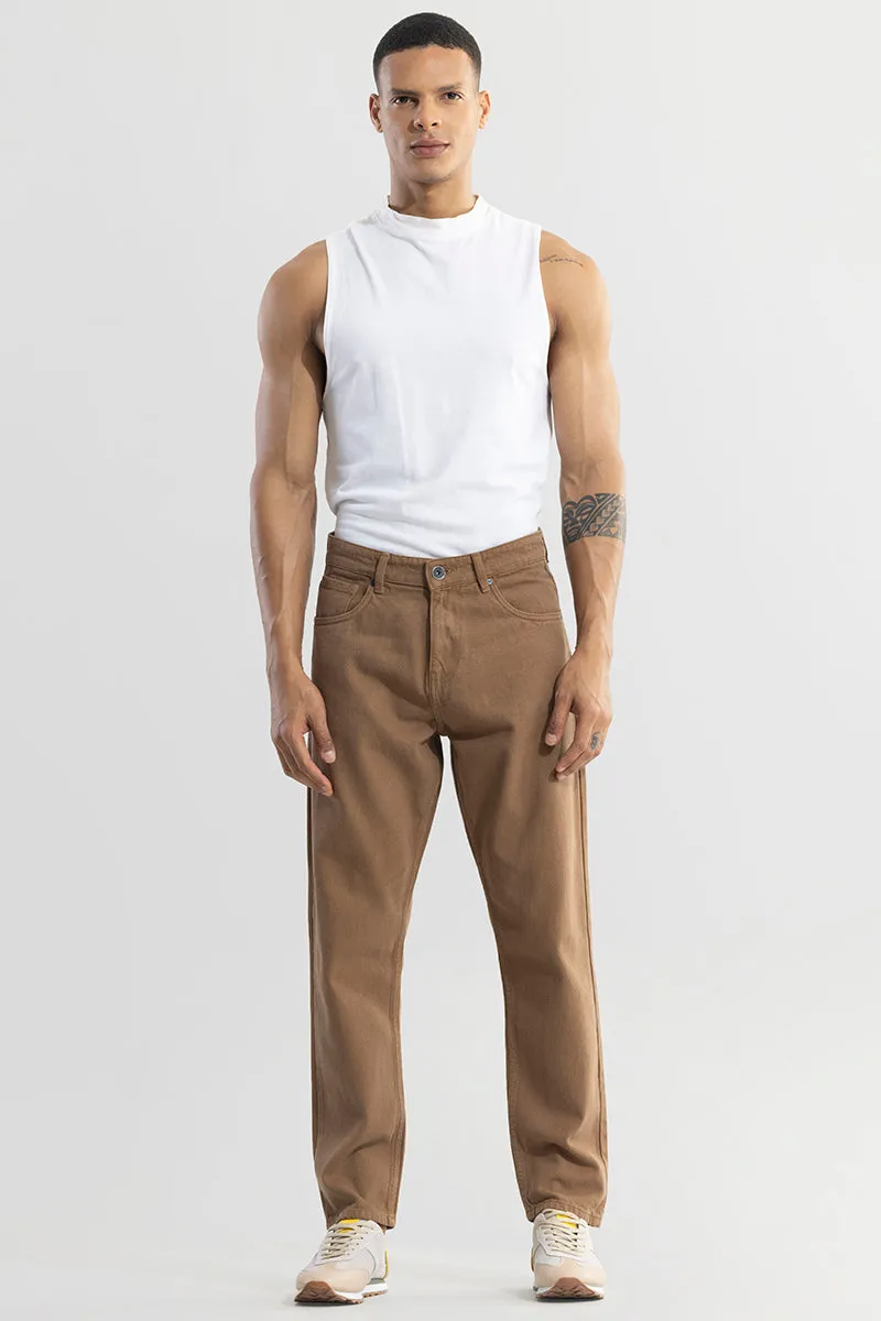 Riotous Brown Baggy Fit Jeans