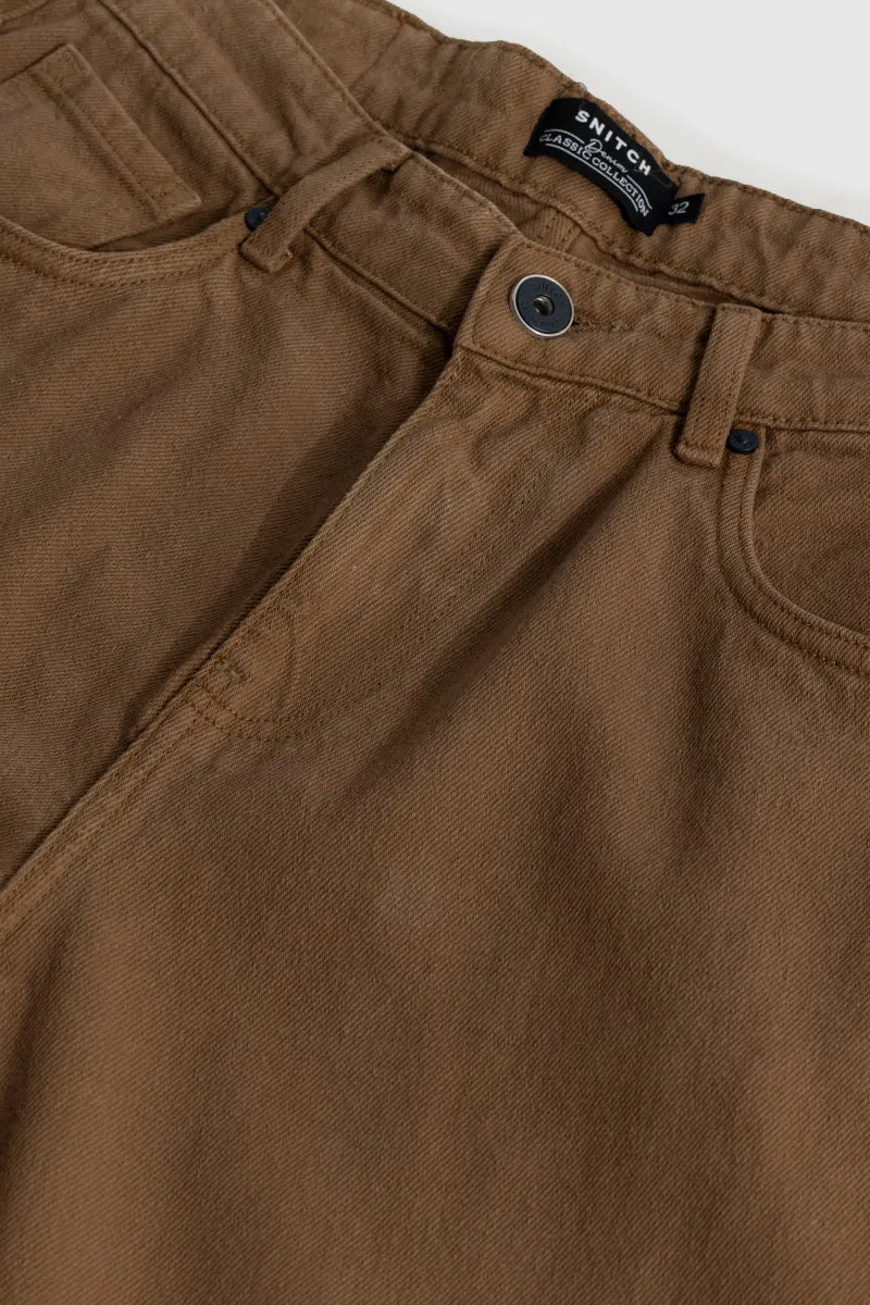 Riotous Brown Baggy Fit Jeans