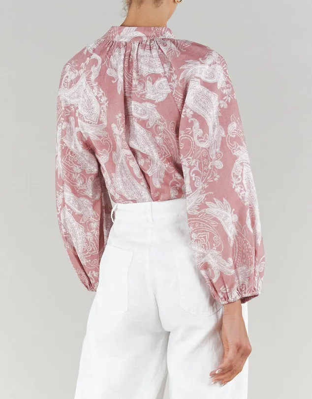 Rosa Paisley Linen Blouse