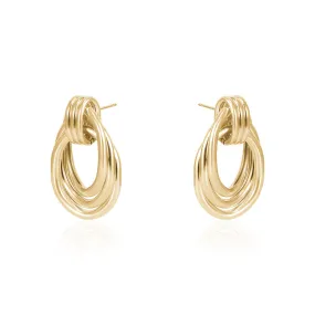 SATIN BRUSHED GOLD EARRINGS