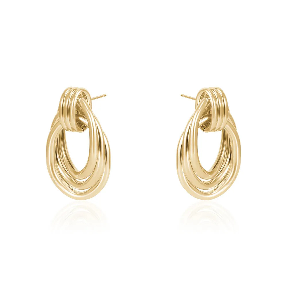 SATIN BRUSHED GOLD EARRINGS