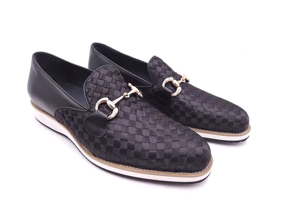 Satin Weave Leather Bit Loafer