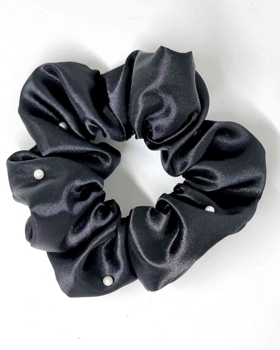 Scrunchie Glam Satin Perlas | Perlen Haargummi Satin