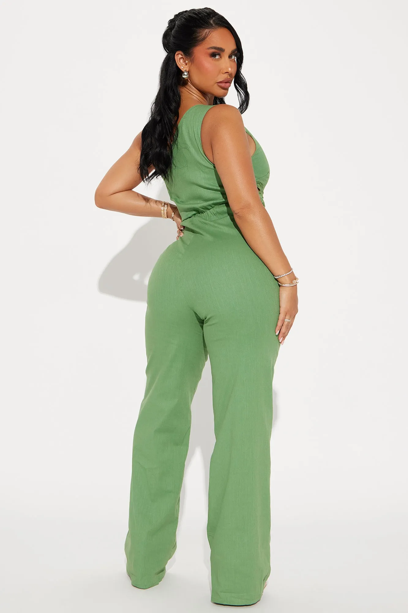 Seaside Linen Jumpsuit - Olive