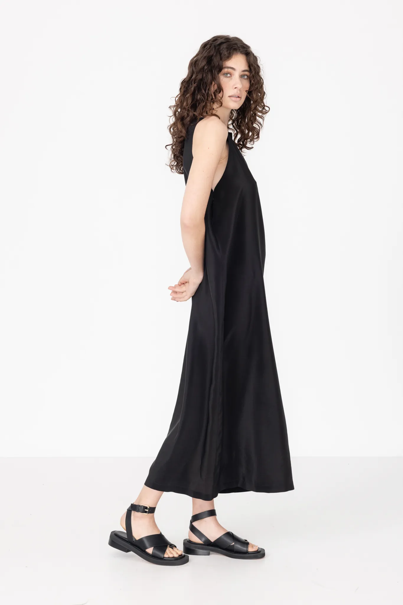 Shift Dress | Black Silk