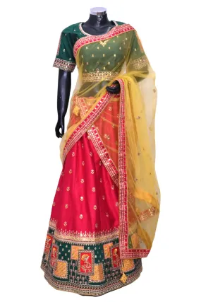 Silk embroidered Lengha #fdn90755-601