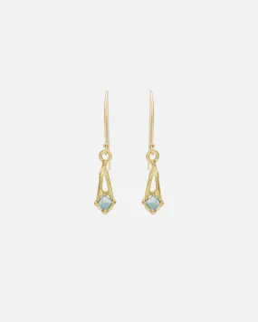 Silk / Pyramid Blue Sapphire Earrings