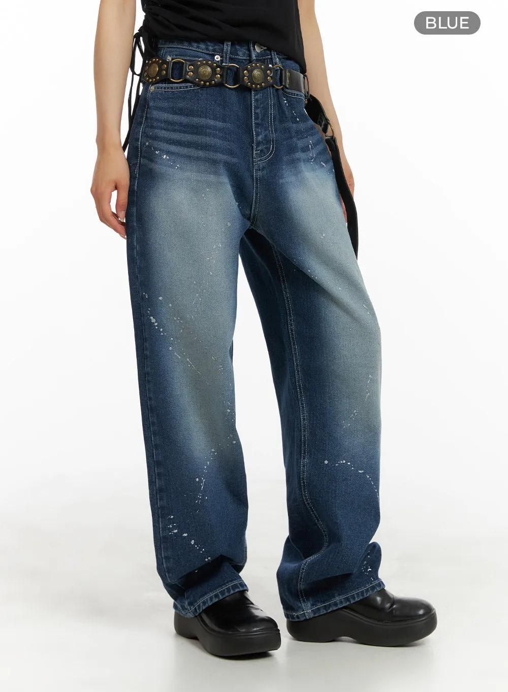 Splash Paint Baggy Jeans CA408