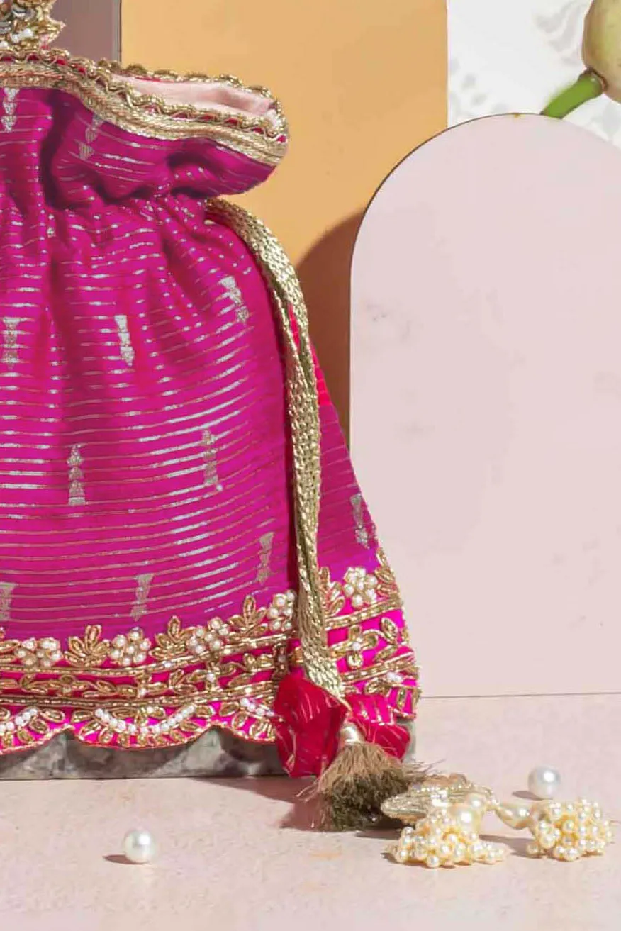 Tari silk potli - pink