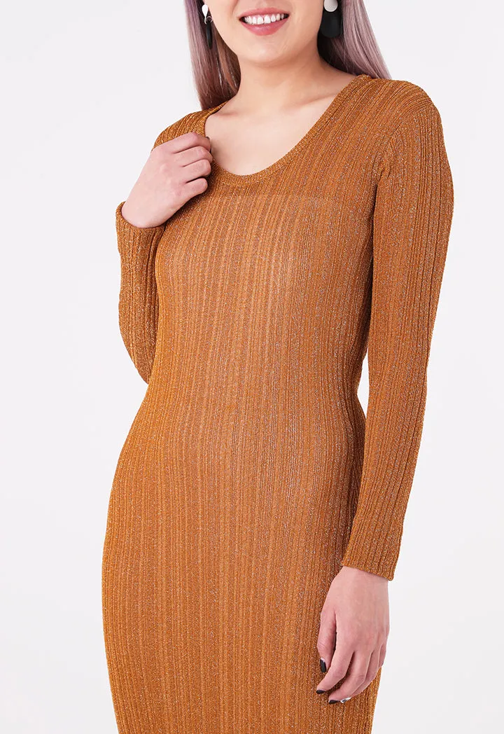 Textured Maxi Bodycon Dress