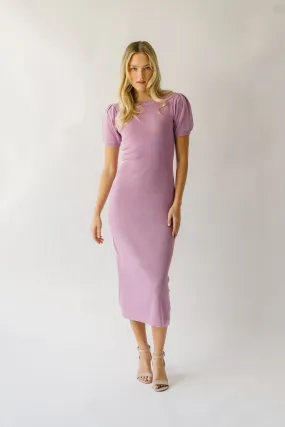 The Sylvan Bodycon Sweater Dress in Lilac